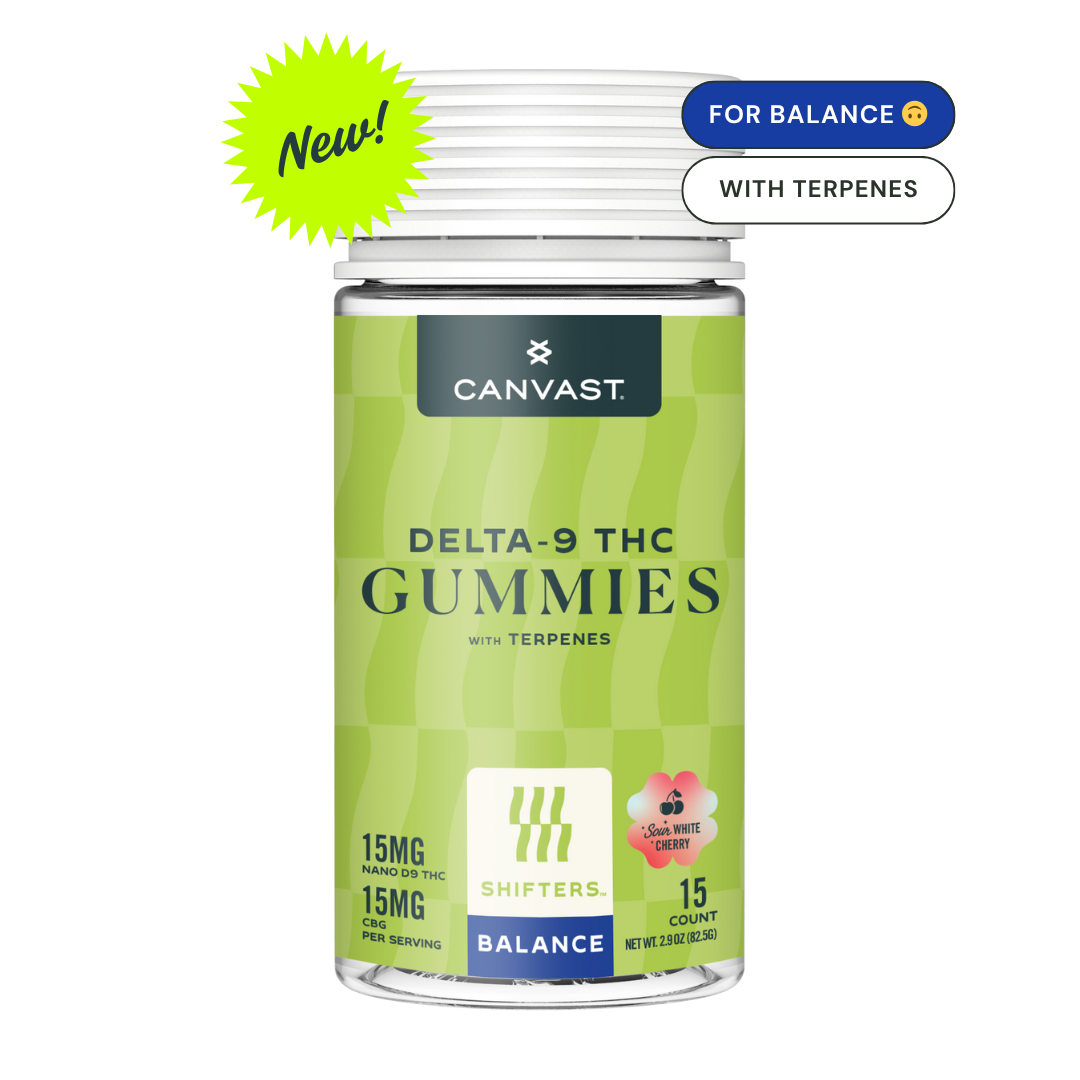 Balance Gummies are made to bring you back to center - calm, content, and in control. With 15mg of Delta-9 THC and 15mg of CBG, this unique 1:1 ratio delivers an even, grounded high that smooths the edges without dulling your shine. Take them when you want to relax, reset, or ride through your day with easygoing confidence.