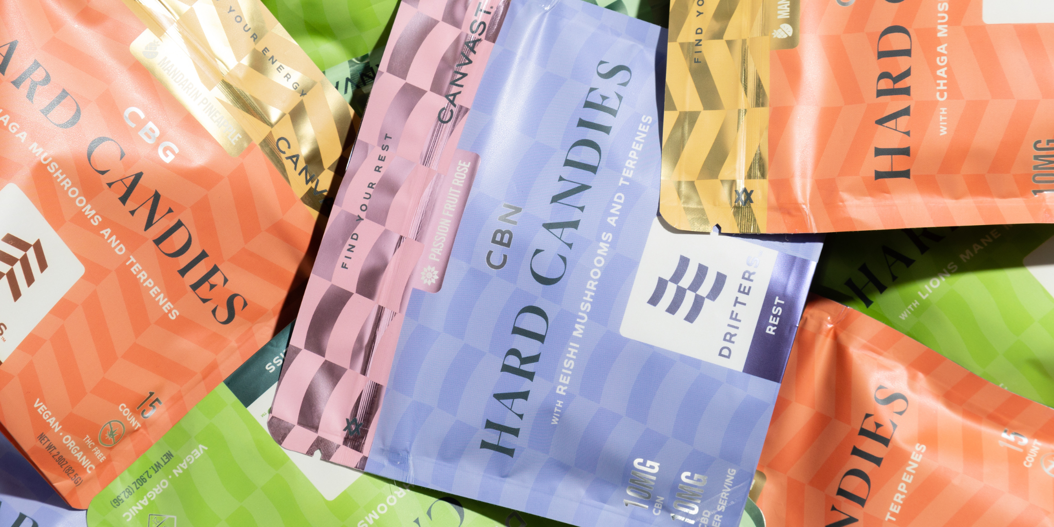 Close up shot of a variety of Canvast Infused Hard Candies