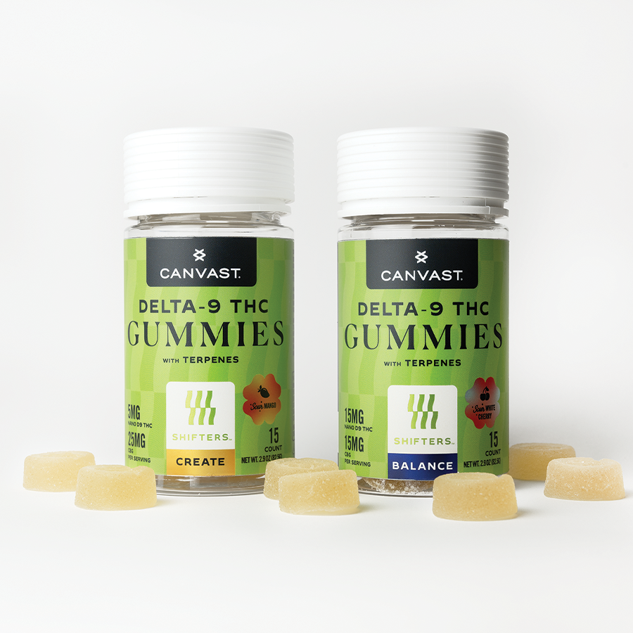 Discover Canvast’s new Nano D9 THC gummies, Create and Balance - single-flavor sour hemp edibles infused with CBG and terpenes for faster, smoother, and more flavorful effects.