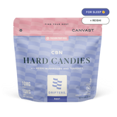 canvast drifters hard candies edibles for sleep with cbn, cbd, reishi mushrooms and terpenes.