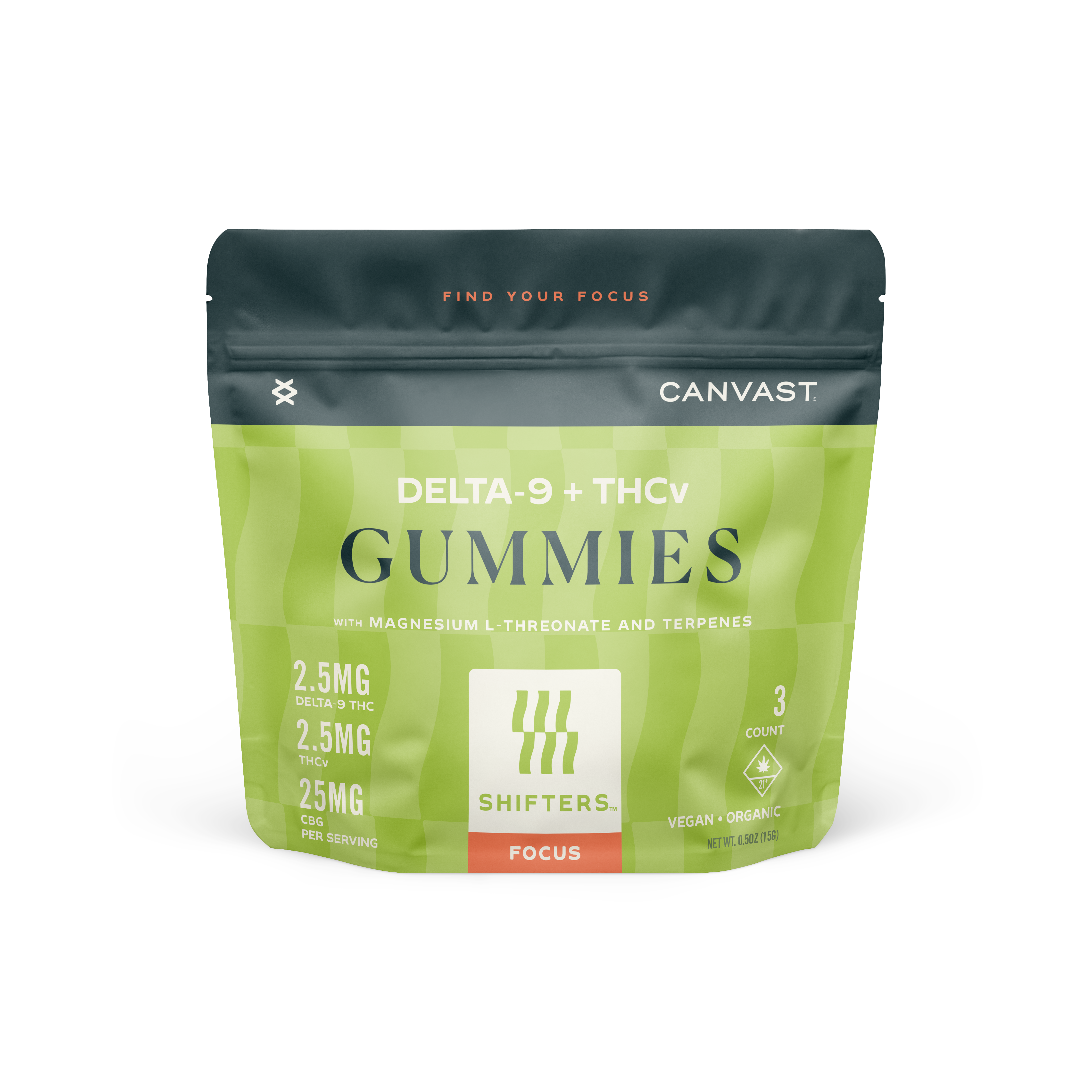 Shifters Focus Delta-9 + THCv Gummies