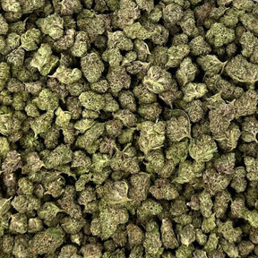 Premium THCa organically grown hemp flower smalls, Cultivar name: Biscotti with 27.66% total cannabinoids