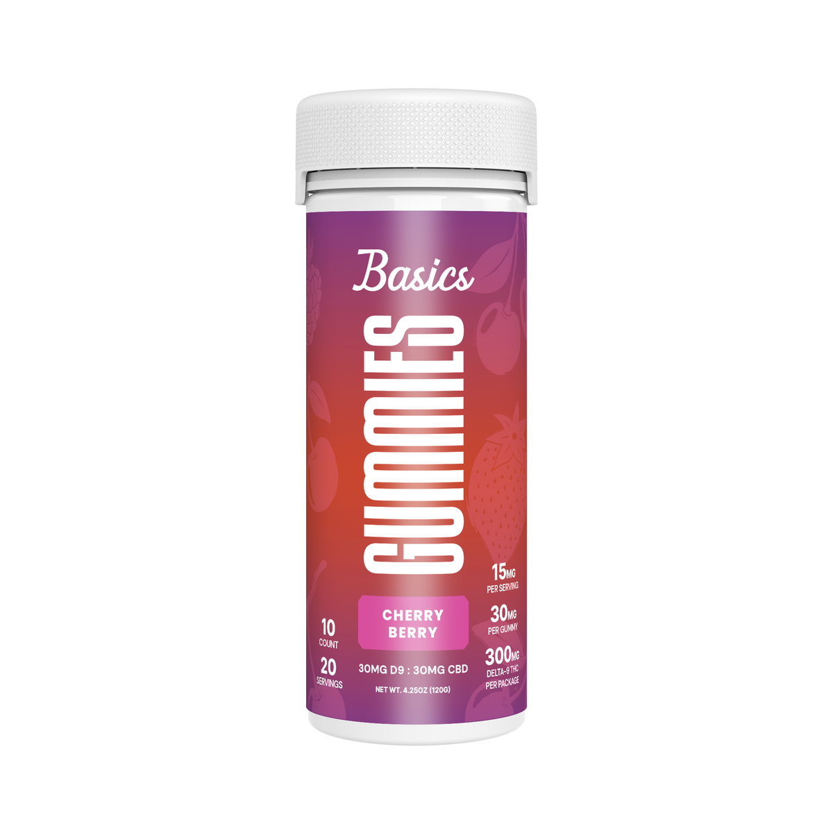 Basics - Nano Delta 9 THC Gummies - Cherry Berry