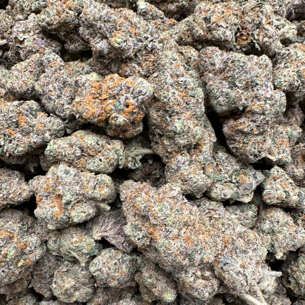 Grape Ape is a cross between the famous Purple Urkle and Afghani strains, contributing to its rich flavor and soothing effects. 37.09% total potency.