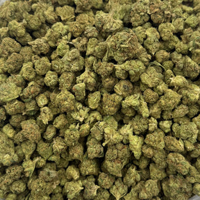 Jack Herer Smalls hemp flower strain featuring smaller, compact buds with bright green tones and a generous coating of trichomes.