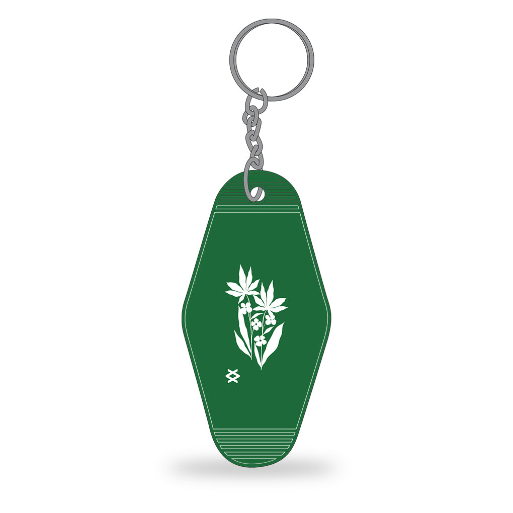 Canvast Branded Motel Keychain in Green