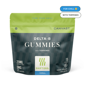 Canvast Shifters Delta-8  Chill Gummies with Terpenes with 25mg of Delta-8 THC and 5mg of CBD 