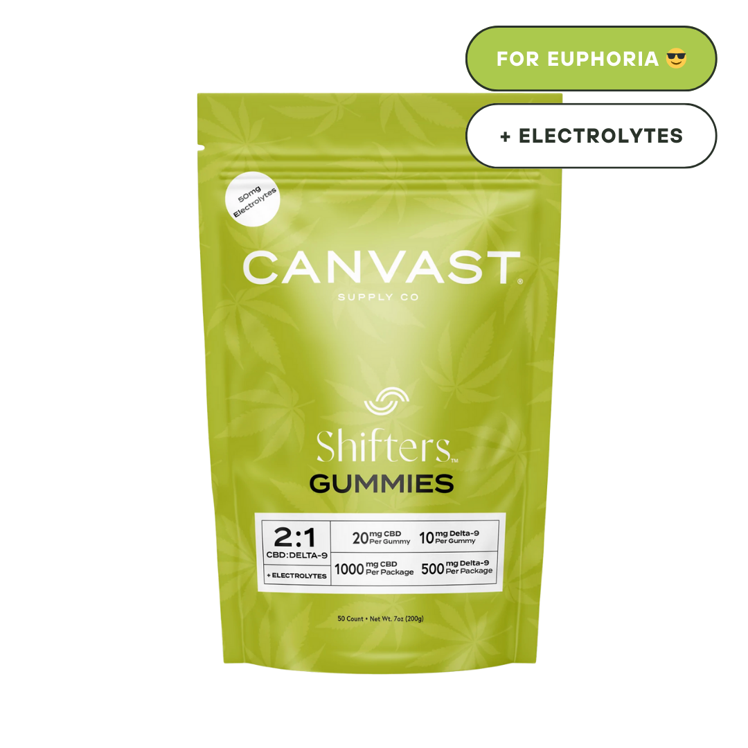 canvast shifters for euphoria gummies edibles with delta-9 thc, cbd and electrolytes