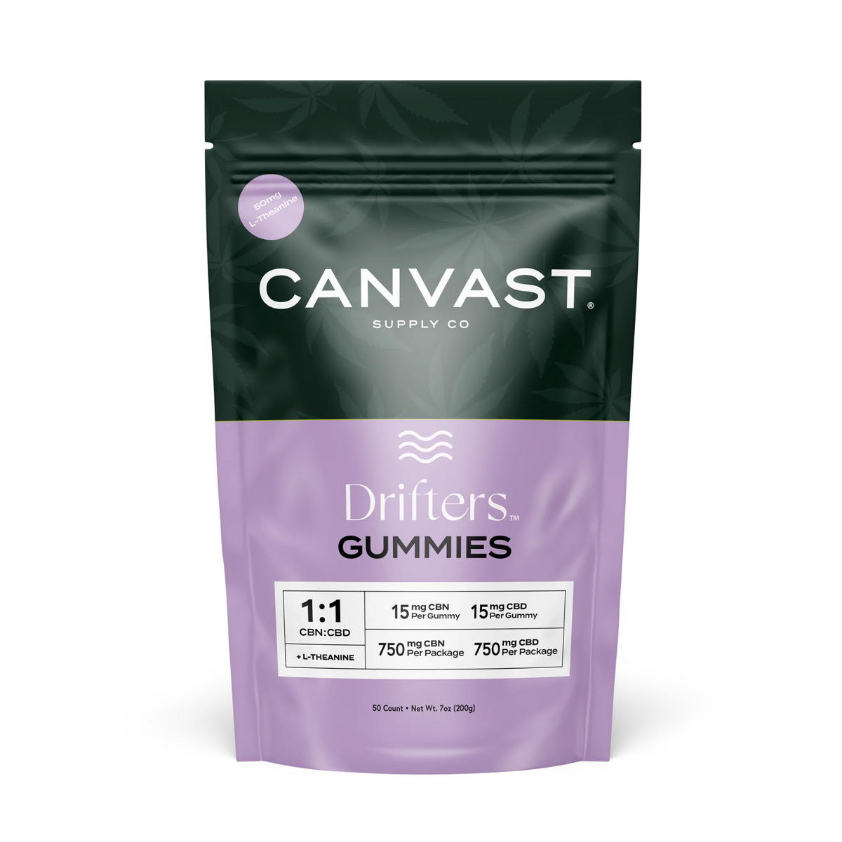 Canvast Drifters CBN Gummies with CBD and L-Theanine for restful relaxation and sleep